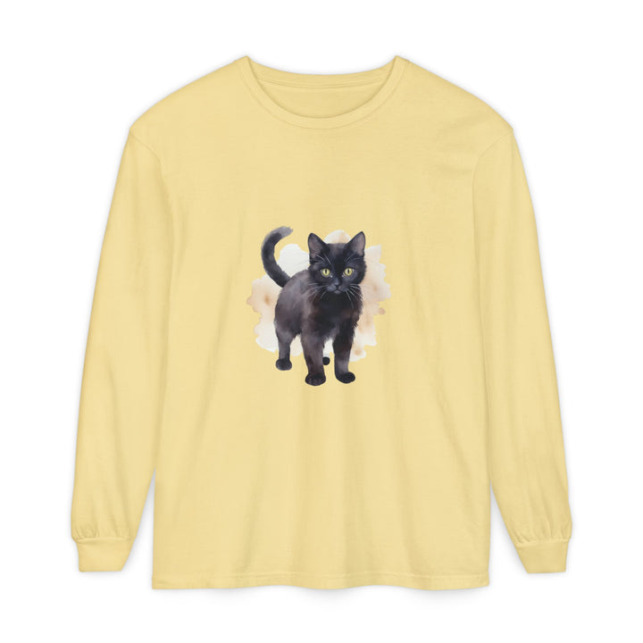 Black Cat Watercolor - Unisex Long Sleeve Tee