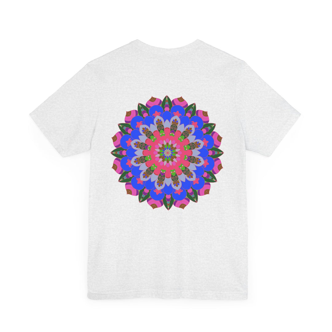 A beautiful, colorful mandala tee shirt representing spiritual peace and harmony