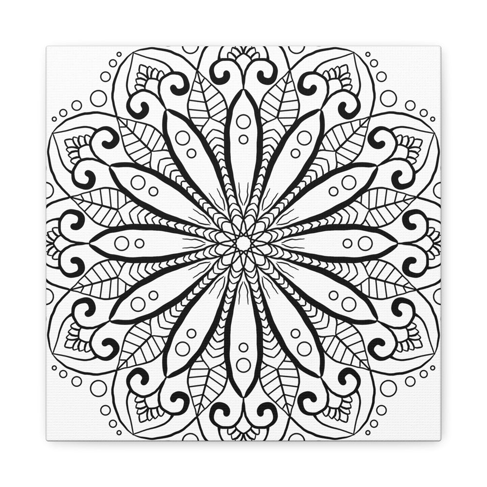 Handmade Mandala Art - Black & White Wall Art - Matte Canvas, Stretched, 125 alt text 2