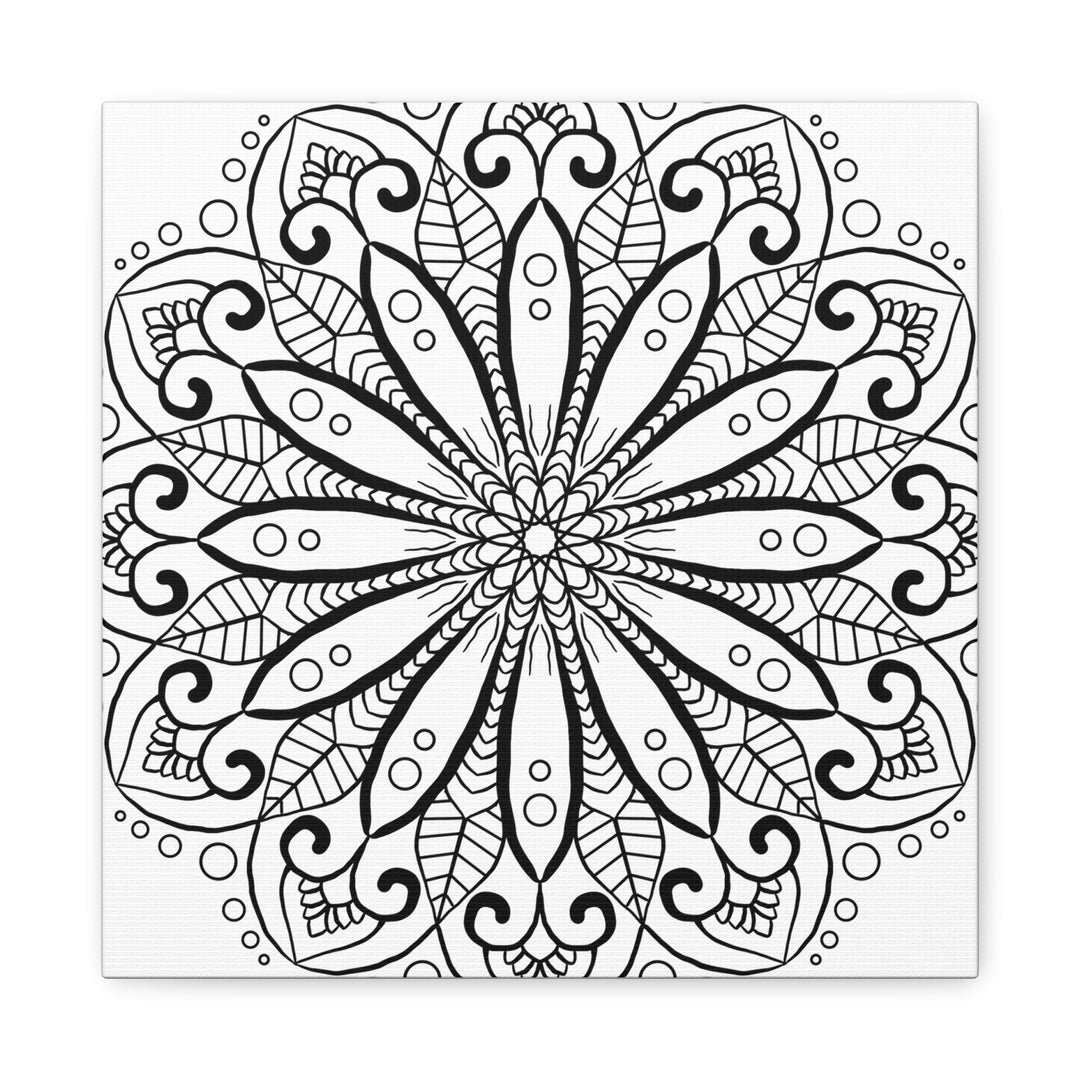 Handmade Mandala Art - Black & White Wall Art - Matte Canvas, Stretched, 125 alt text 2