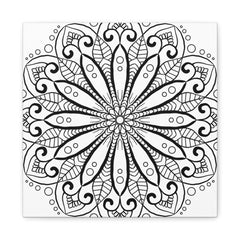 Handmade Mandala Art - Black & White Wall Art - Matte Canvas, Stretched, 125 alt text 2