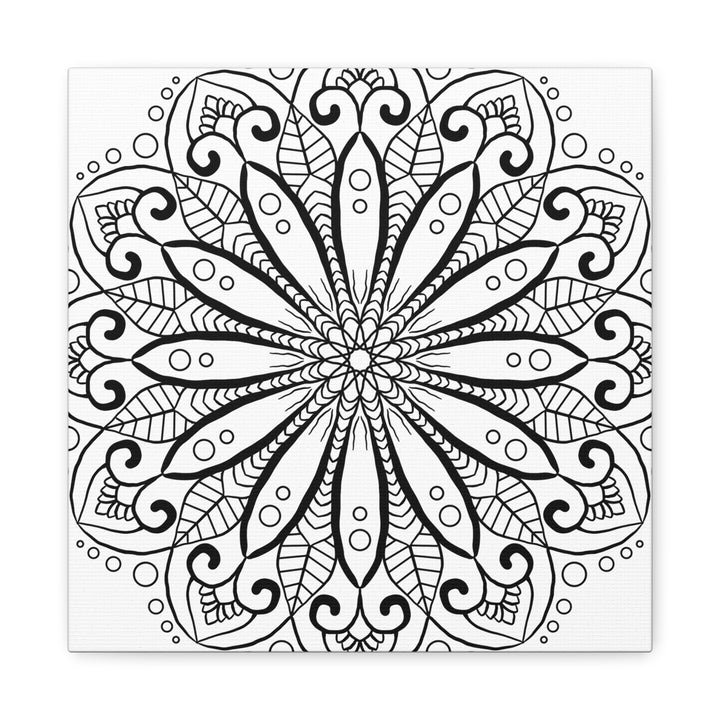 Handmade Mandala Art - Black & White Wall Art - Matte Canvas, Stretched, 125 alt text 2