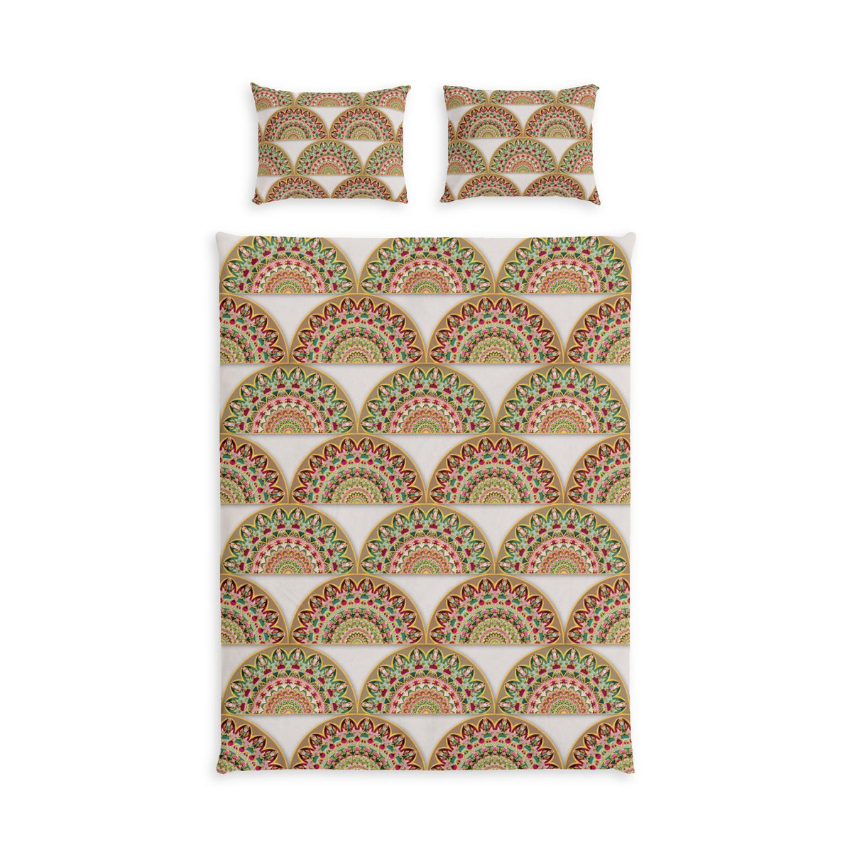 Cotton Bed Set – Vintage Boho Fan Pattern Bedding