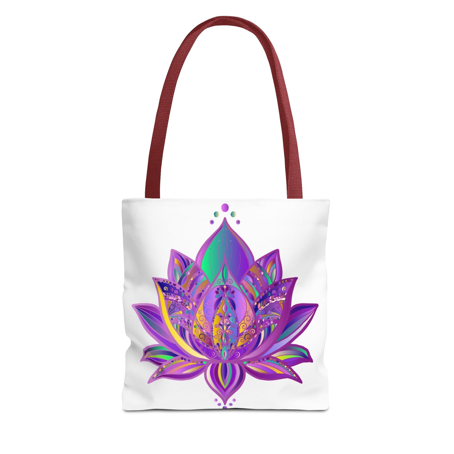 Beautiful Mandala Lotus Tote Bag with intricate design and vibrant colors