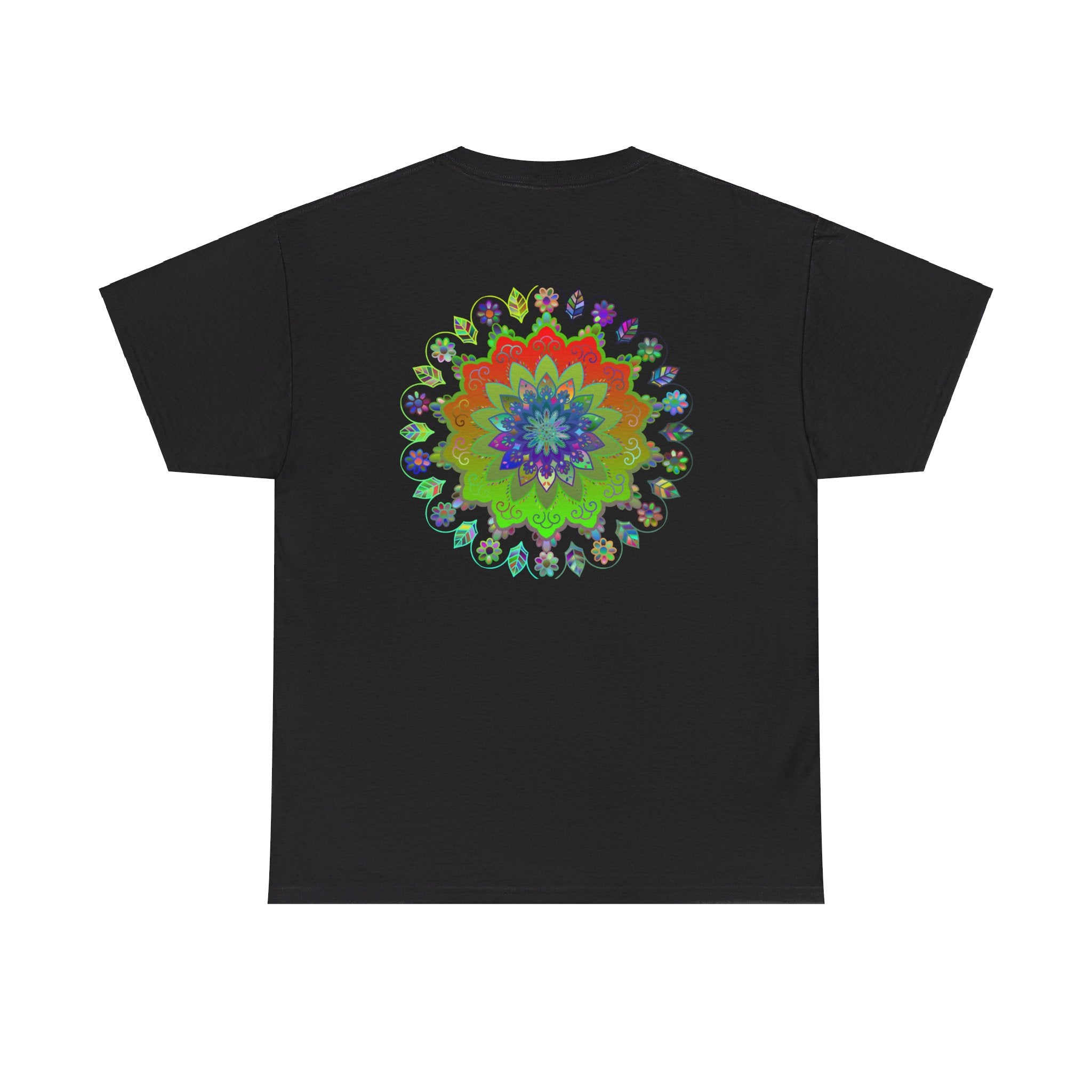 Unisex Heavy Cotton Tee featuring intricate Mandala Art design, perfect for yoga and mindfulness practices