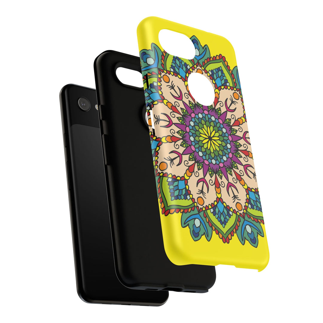 Intricate Floral Yellow Phone Case for Bold Protection and Style
