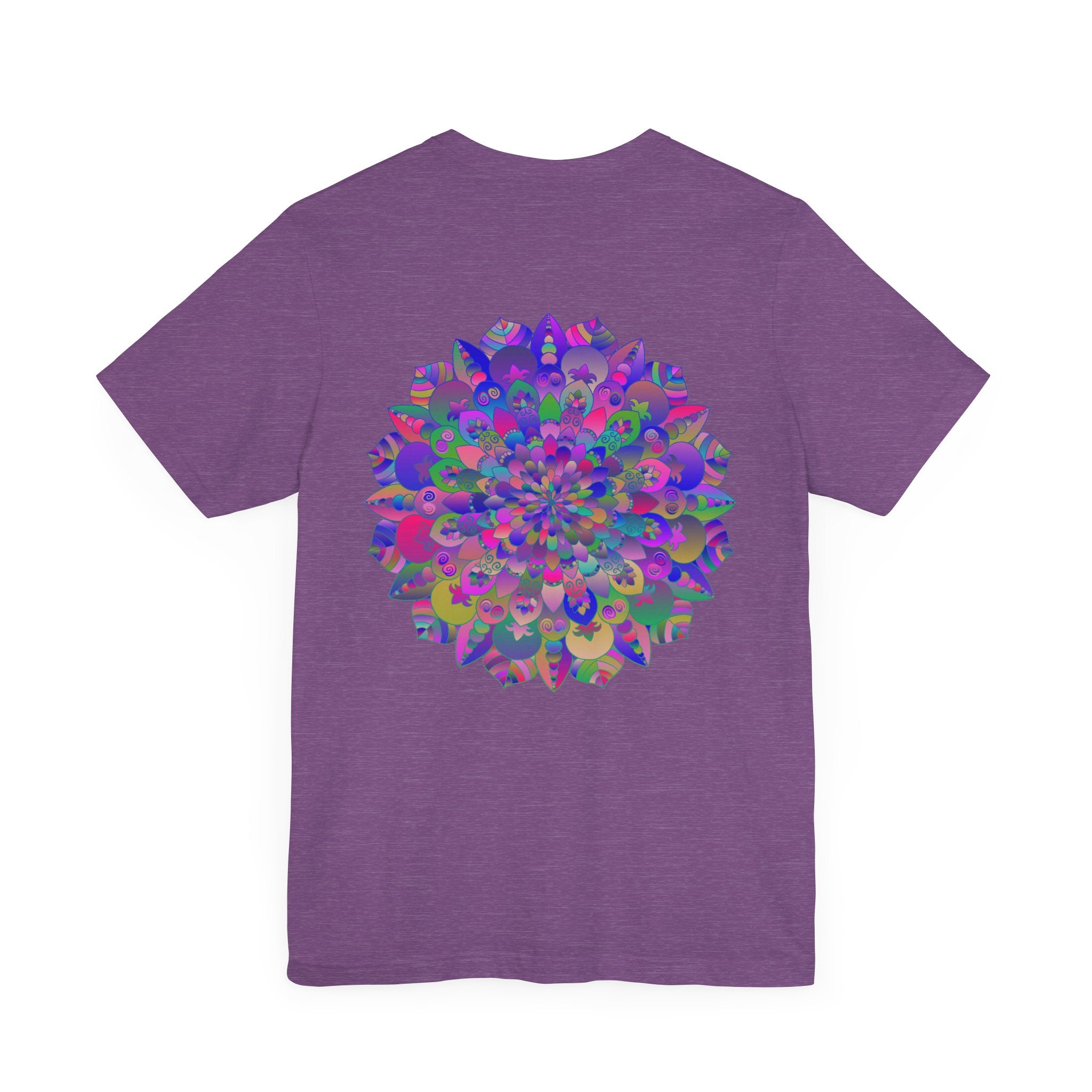 Colorful and intricate mandala design on a tee promoting spiritual peace and harmony