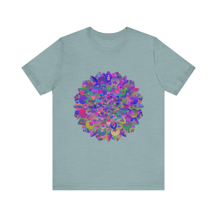 Vibrant Mandala T-Shirt featuring intricate spiritual art design in vibrant colors