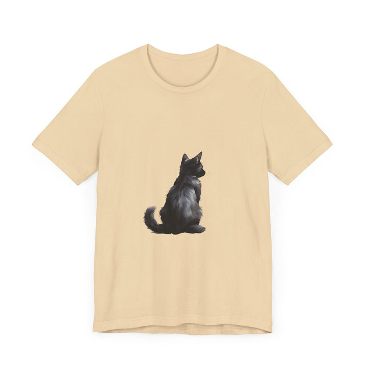 Black Cat Mystery - T-Shirt in black color with a stylish and mysterious cat design