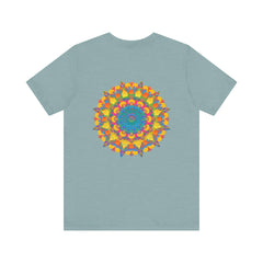 Beautiful vibrant mandala t-shirt with intricate design depicting peace and harmony