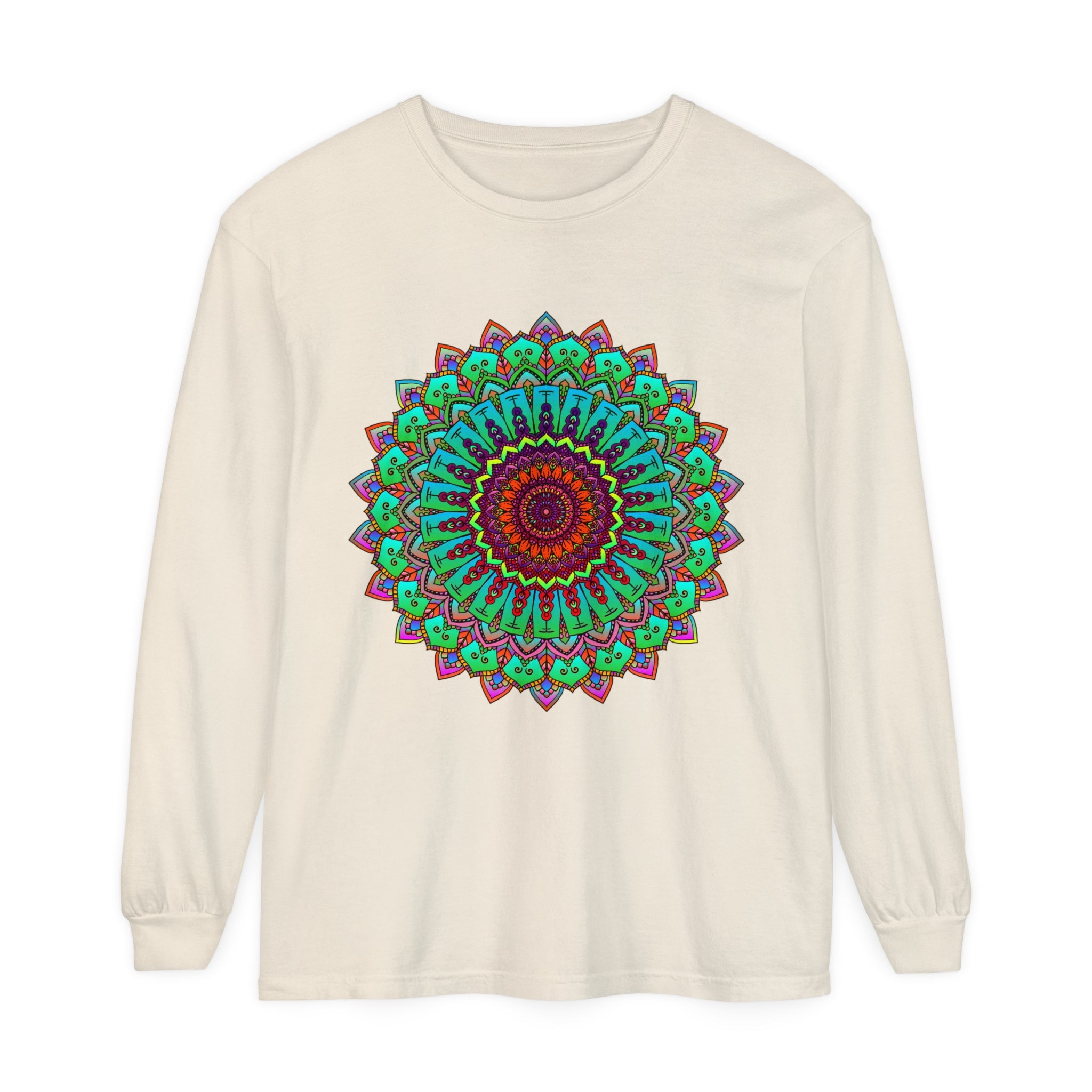 Vibrant Mandala Long Sleeve T-Shirt - Spiritual Art 16