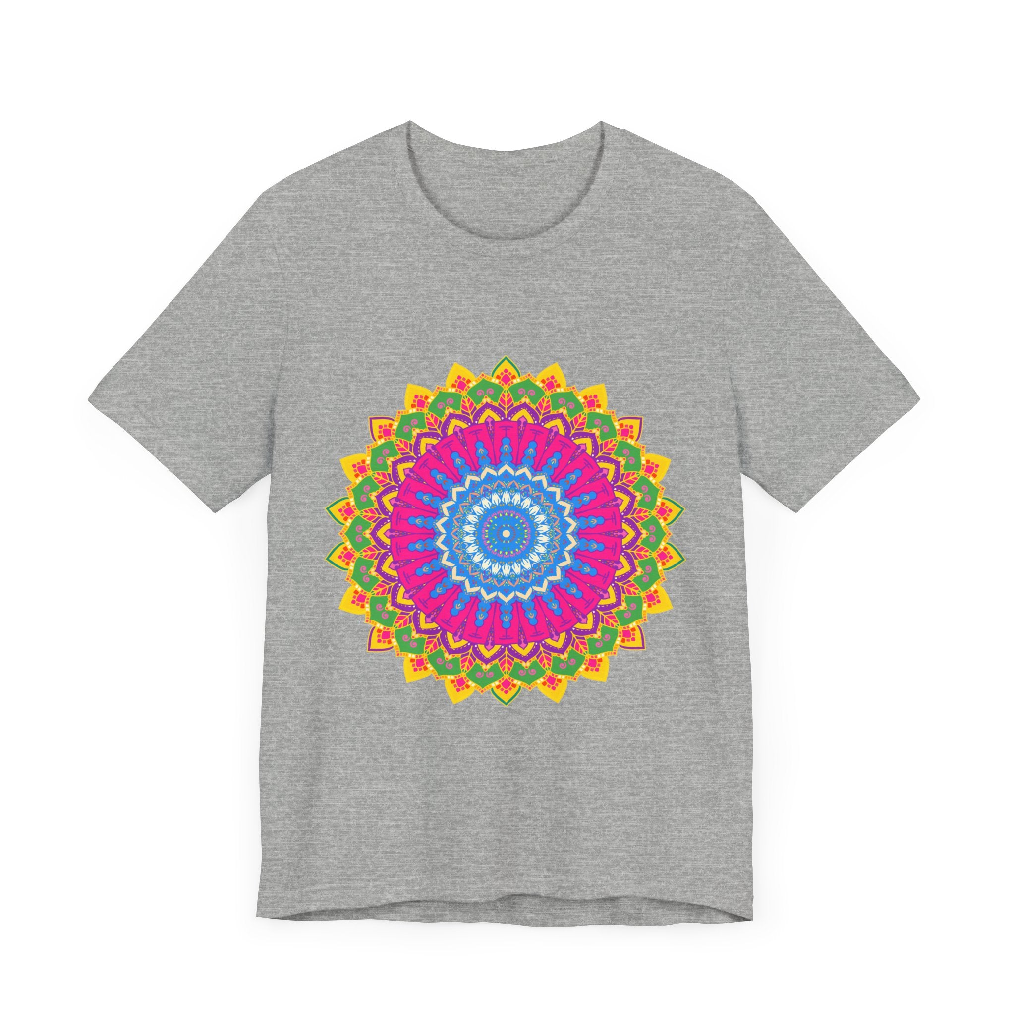 Vibrant Mandala Tee featuring intricate and colorful design for a unique and eye-catching look