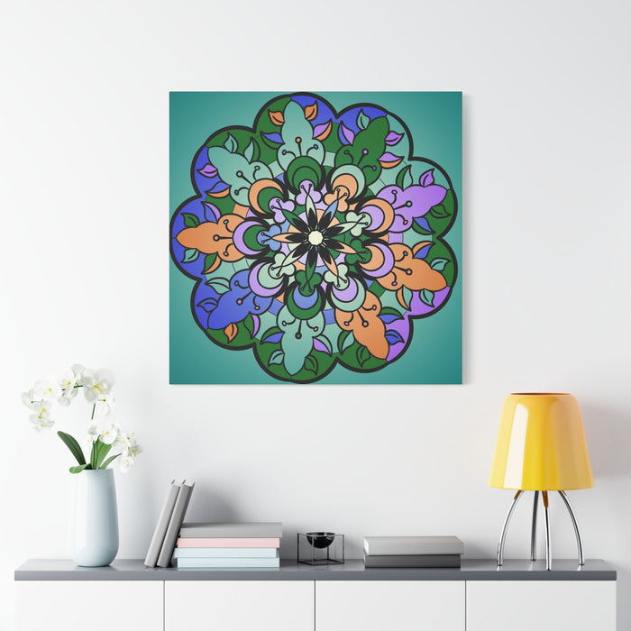 Floral Mandala Matte Canvas Wall Art