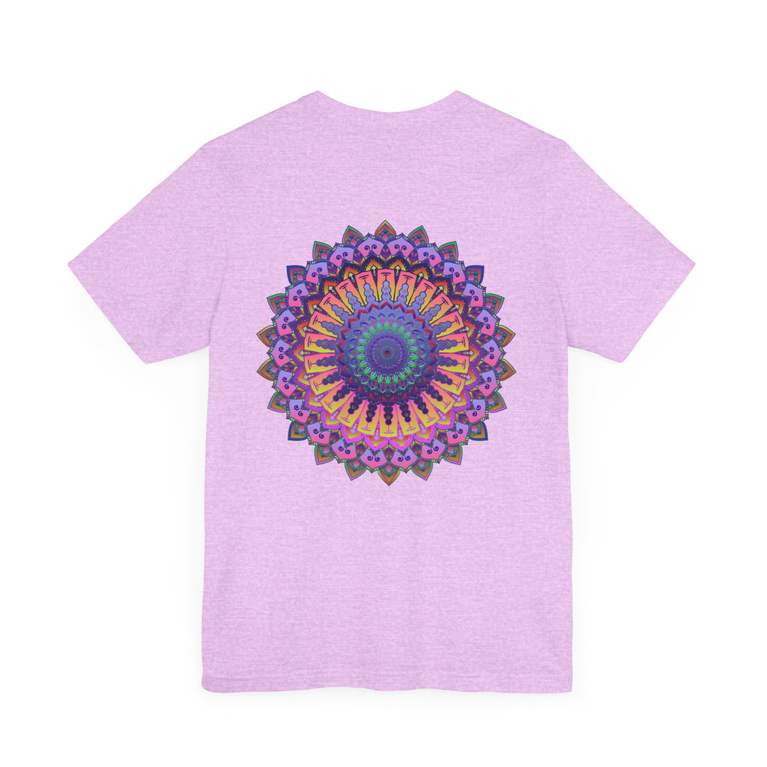 Vibrant mandala t-shirt with colorful design representing spiritual peace and harmony for a trendy and positive fashion statement