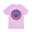 Vibrant mandala t-shirt with colorful design representing spiritual peace and harmony for a trendy and positive fashion statement