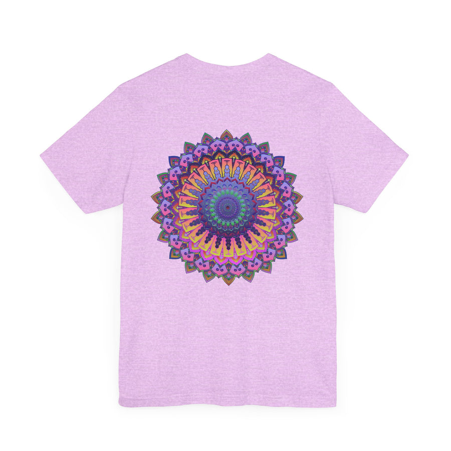 Vibrant mandala t-shirt with colorful design representing spiritual peace and harmony for a trendy and positive fashion statement