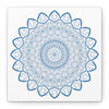 Handmade Mandala Art featuring a Steel Blue Mandala Design on Matte Canvas, Stretched, 125 inches