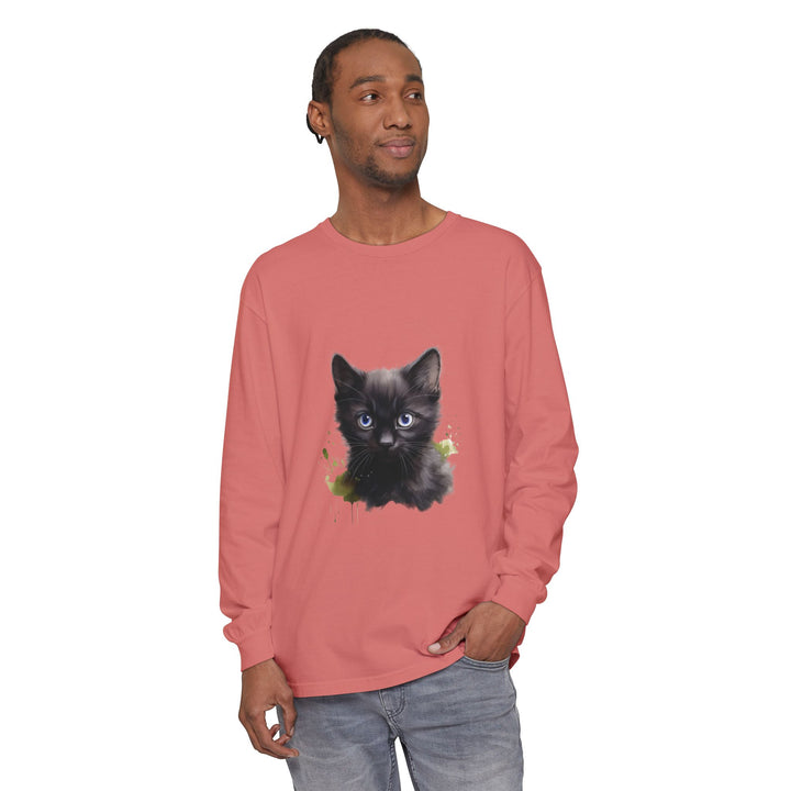 Mystische schwarze Katze – Langarm-T-Shirt