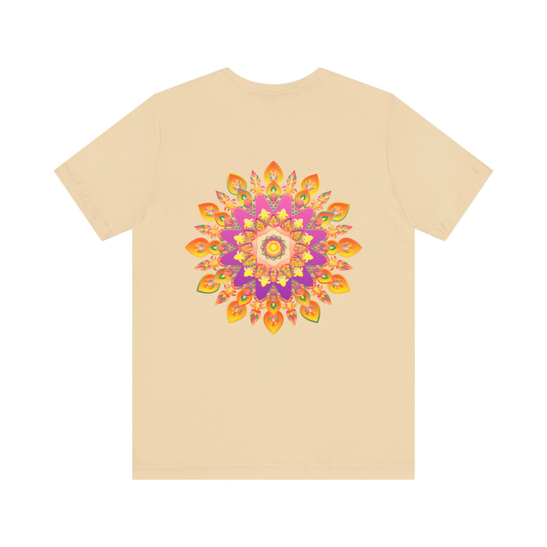 Colorful and intricate mandala design t-shirt promoting peace and harmony