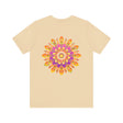 Colorful and intricate mandala design t-shirt promoting peace and harmony