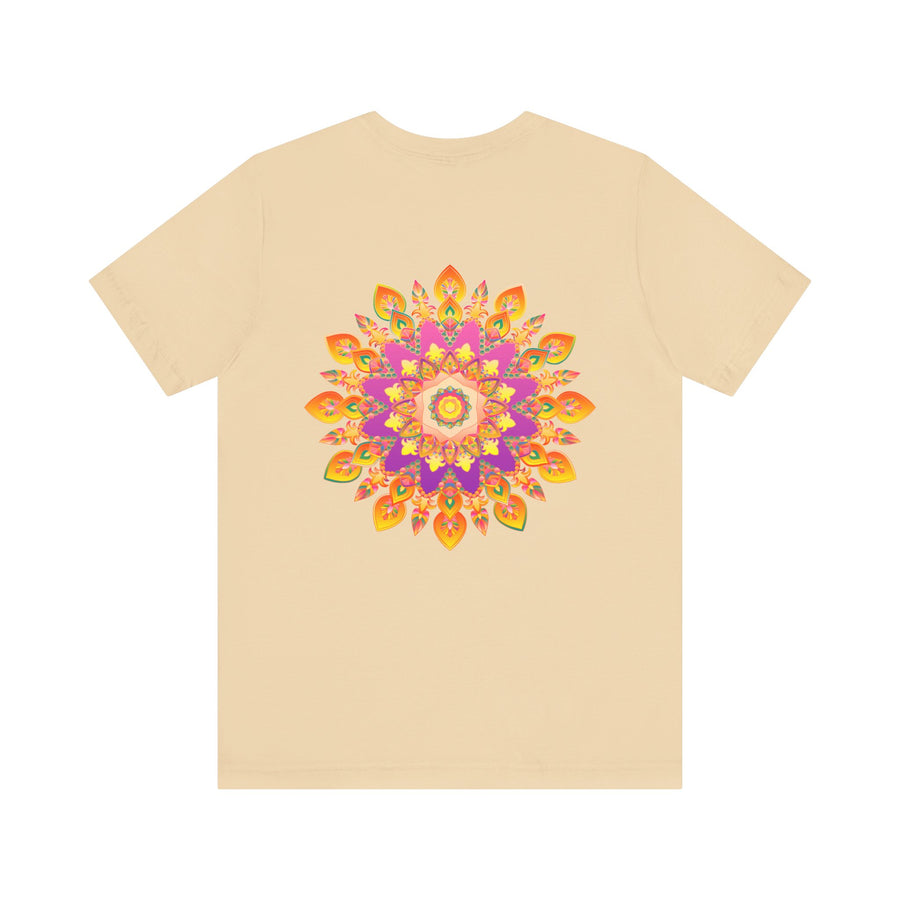 Colorful and intricate mandala design t-shirt promoting peace and harmony