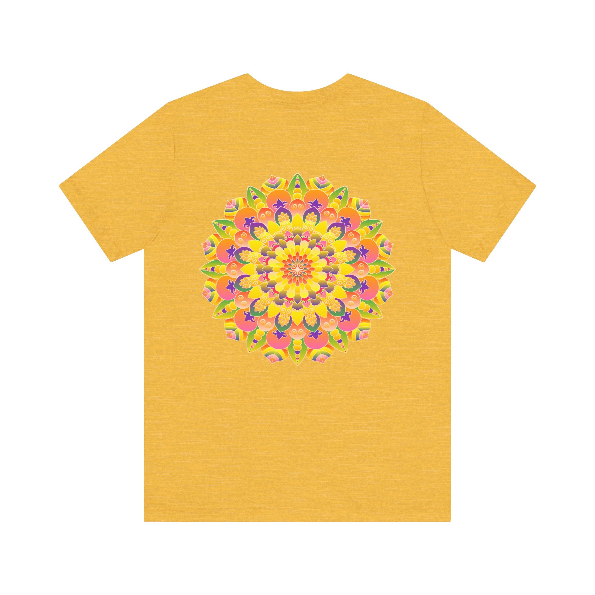 Colorful and intricate Vibrant Mandala Tee featuring the words Peace & Harmony