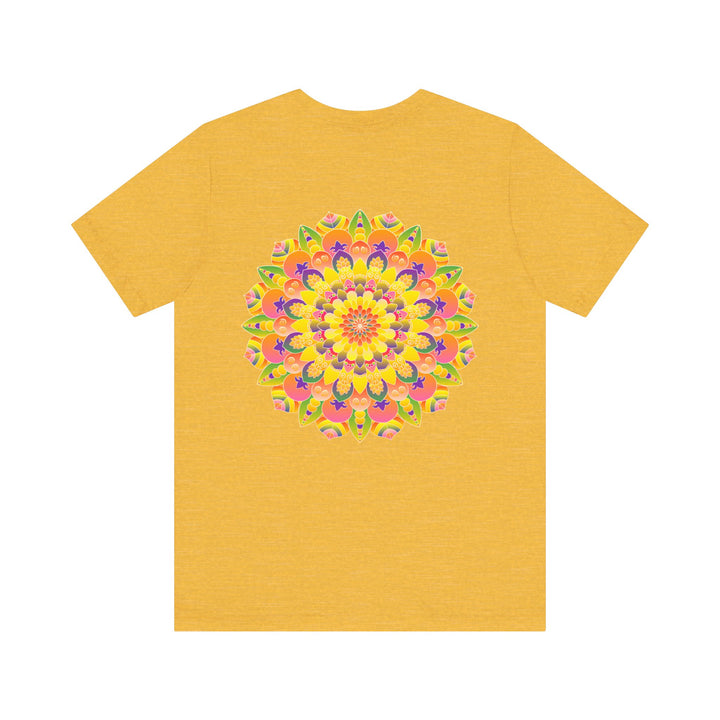 Colorful and intricate Vibrant Mandala Tee featuring the words Peace & Harmony