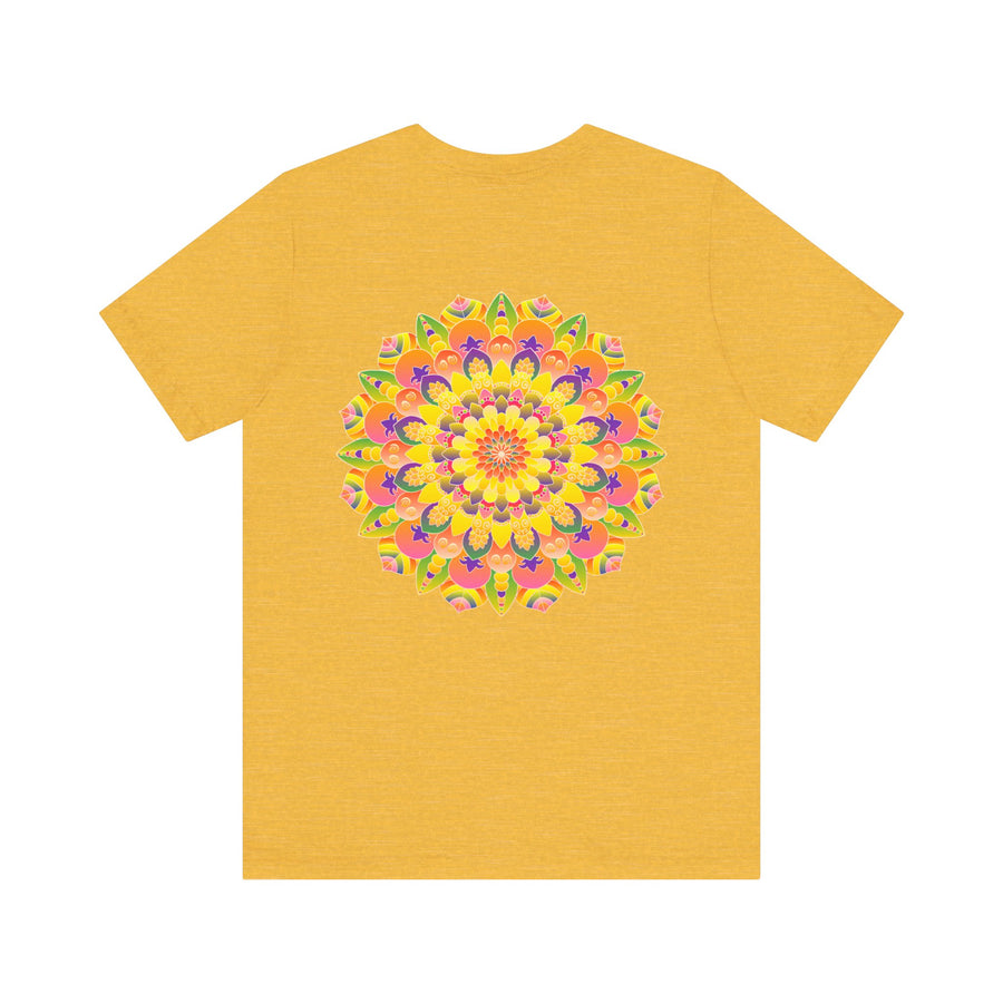Colorful and intricate Vibrant Mandala Tee featuring the words Peace & Harmony