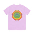 Comfortable and stylish tee featuring a bold and colorful mandala print