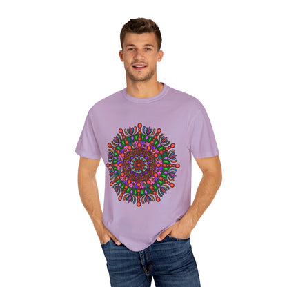 Unisex Mandala T-Shirt - Hand-Drawn Mandala Art - 100% Ring-Spun Cotton - Garment-Dyed for Extra Comfort - Stylish and comfortable t-shirt for all genders with hand-drawn mandala design on soft, high-quality cotton fabric