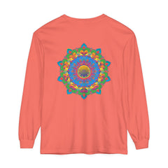 Eye-catching long sleeve t-shirt with a unique and vibrant mandala pattern