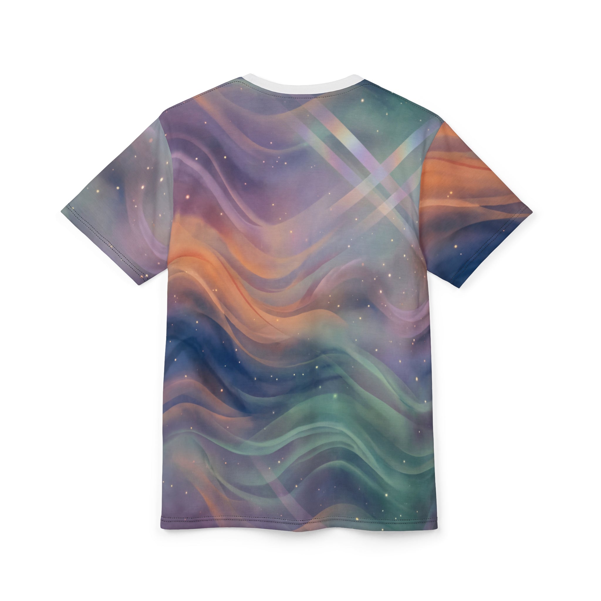 T-shirt with Tranquil and Mystical Glowing Lotus Cat Silhouette