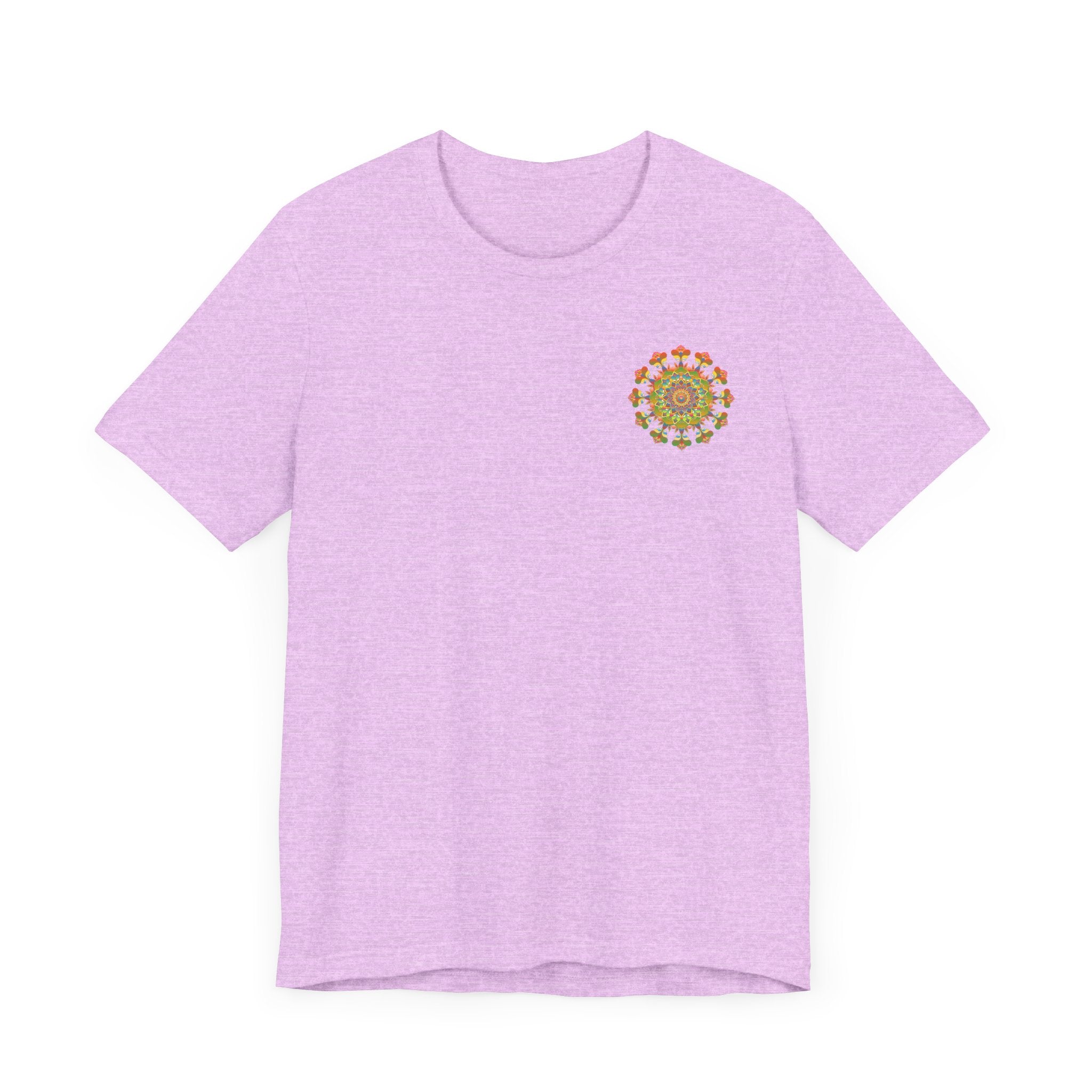 White Mandala Peace & Harmony T-Shirt featuring colorful mandala design