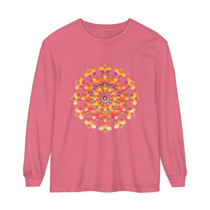 Colorful and intricate mandala design long sleeve t-shirt for all genders