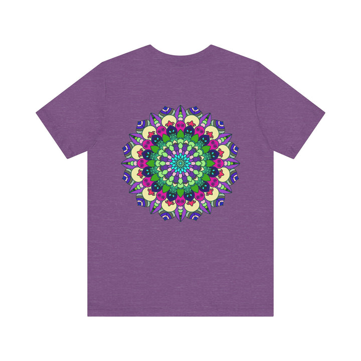 Colorful Mandala Tee with intricate spiritual symbols representing peace and harmony