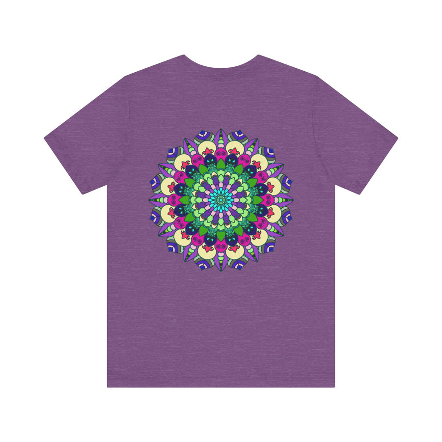 Colorful Mandala Tee with intricate spiritual symbols representing peace and harmony