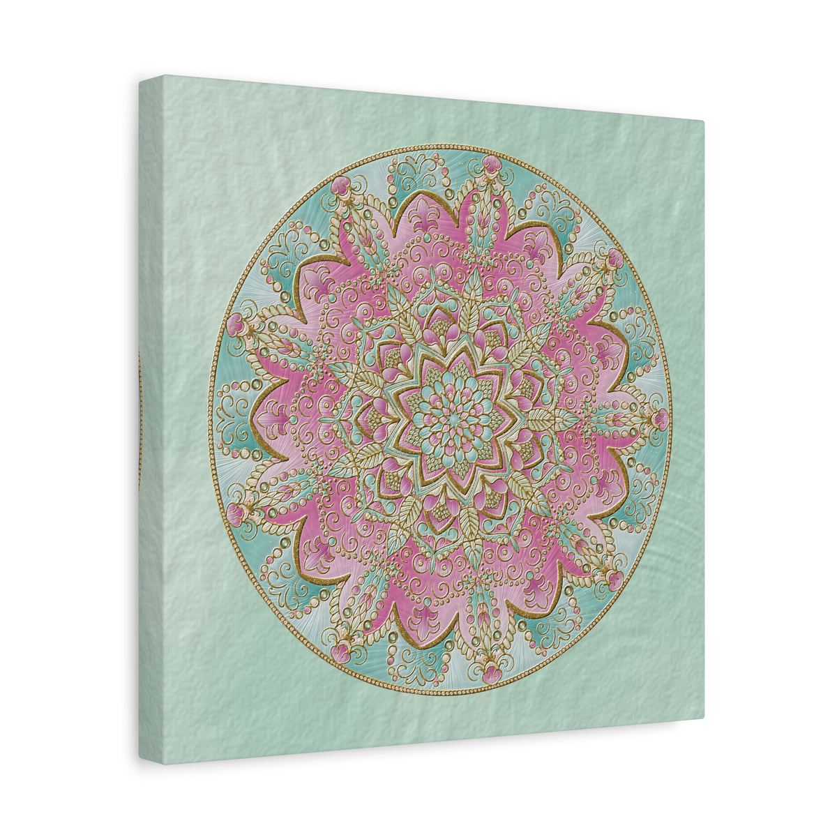 Pastel Pink Mandala Canvas Wall Art