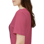 Schwarzes Katzenrätsel – Lila Farbspritzer-T-Shirt