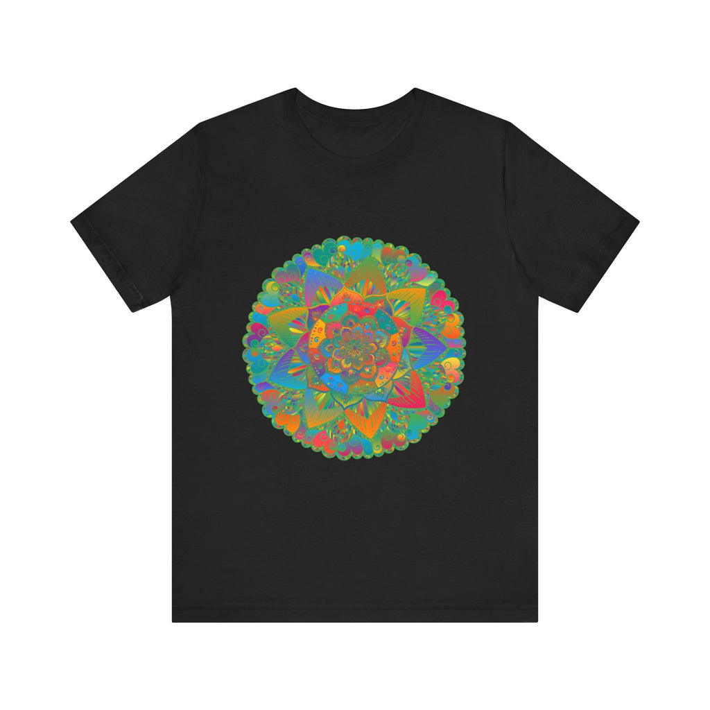  Peaceful and tranquil mandala tee with a soothing color palette and intricate patterns