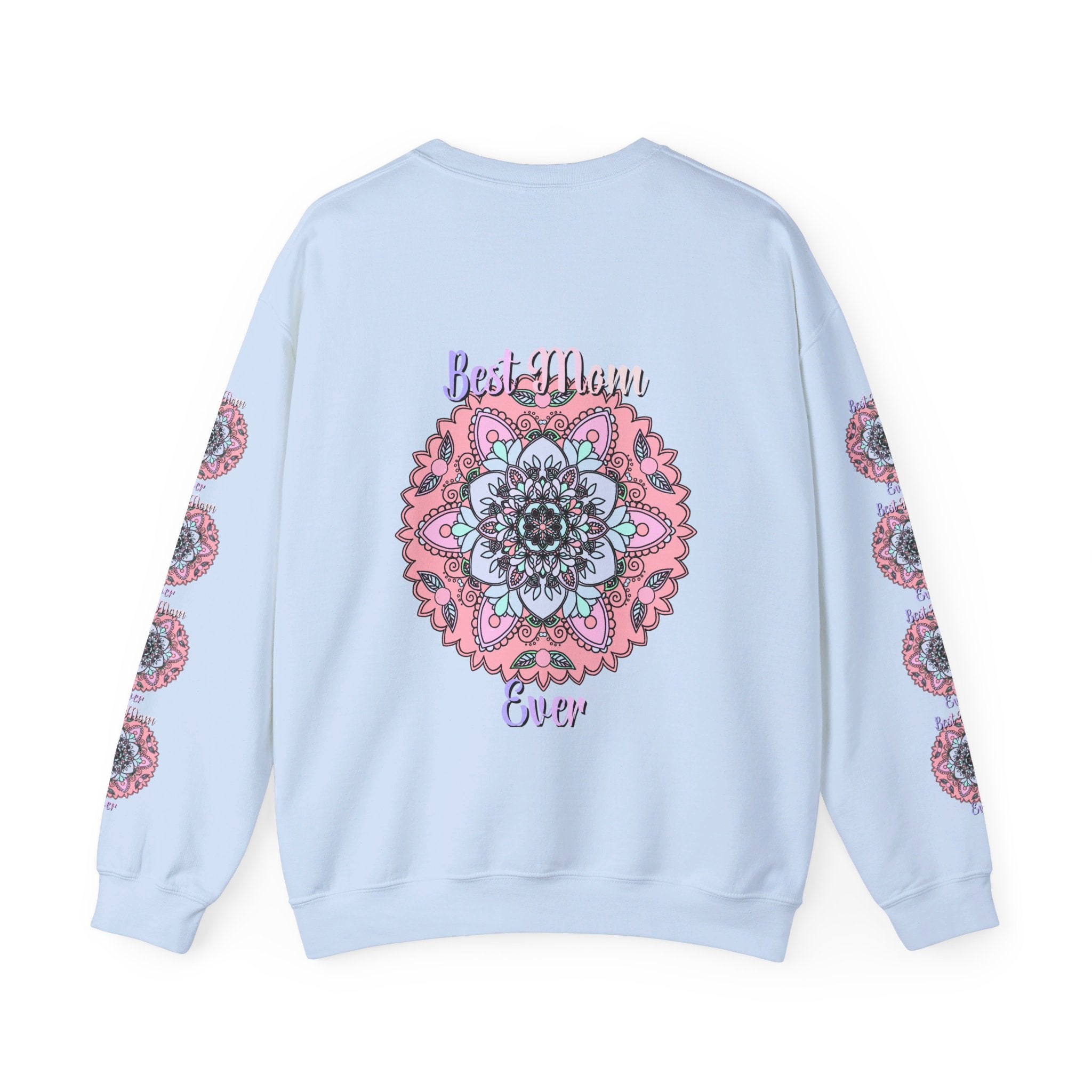  Detailed Mandala Design Crewneck Sweatshirt with Intricate Stitching and Artistic Design