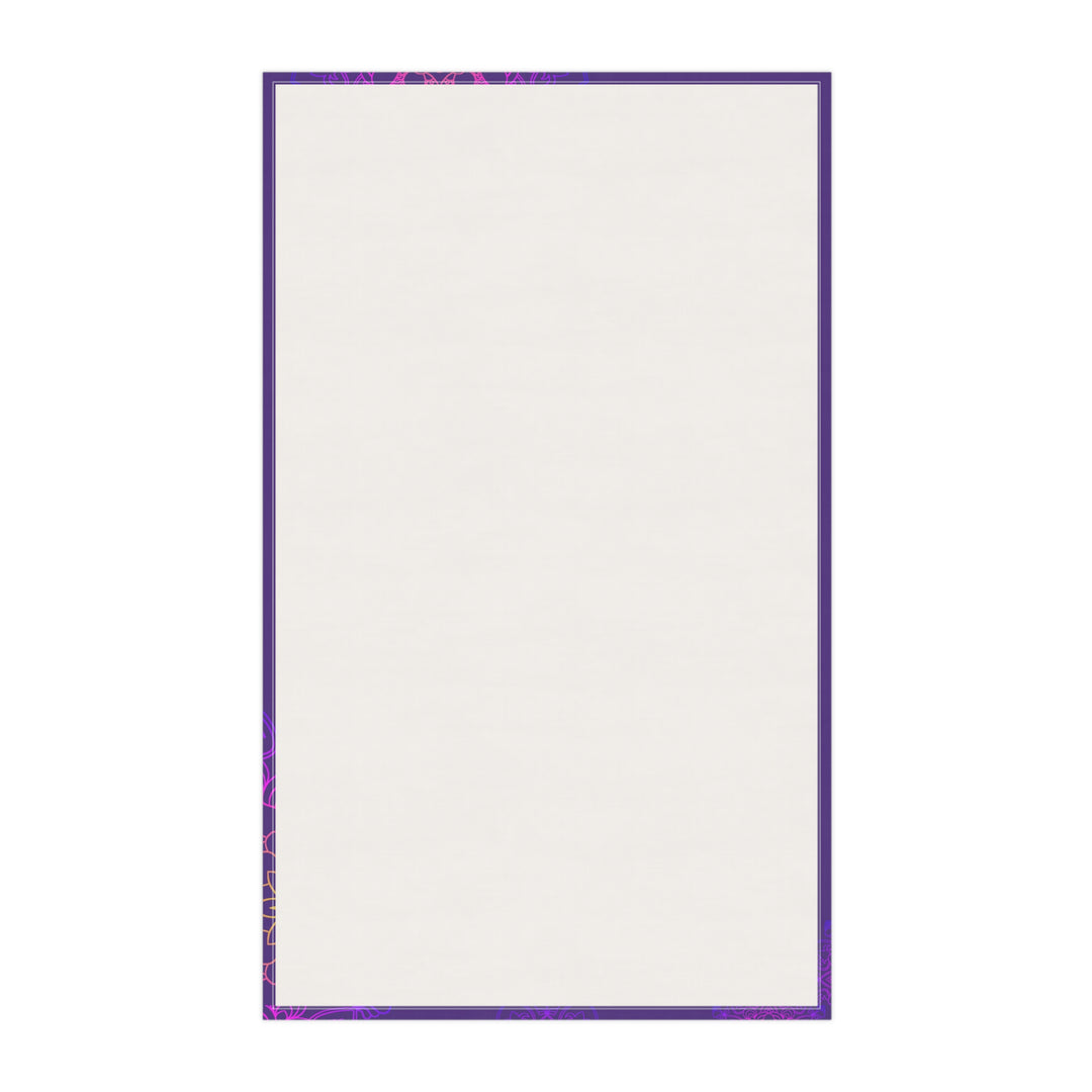 Floral Mandala Kitchen Towels Set in Rich Purple and Pink Hues