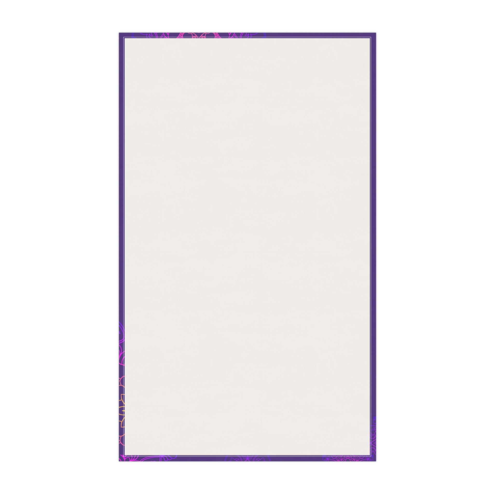 Floral Mandala Kitchen Towels Set in Rich Purple and Pink Hues