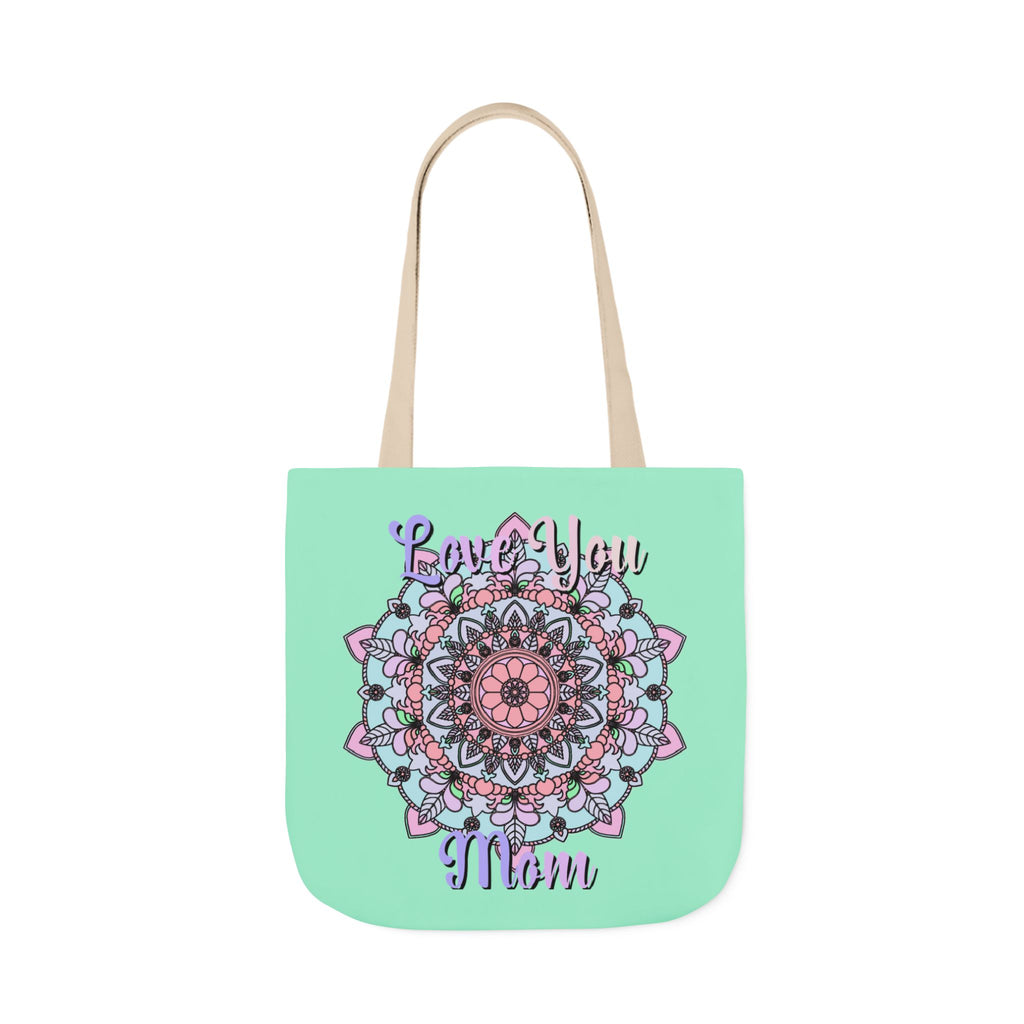 Mandala 'Love You Mom' Canvas Tote — Floral Mother's Day Gift Bag