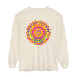 Colorful mandala long sleeve t-shirt featuring vibrant psychedelic art design