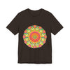 Vibrant Mandala Tee featuring a colorful and intricate design, perfect for adding a pop of color to your wardrobe