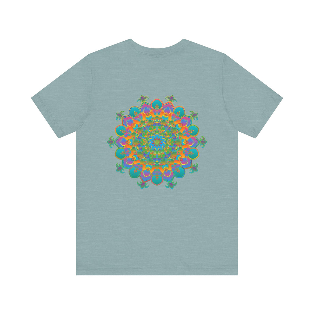 Vibrant Mandala Tee featuring intricate floral design in vibrant colors representing spiritual peace and harmony for a serene and calming effect