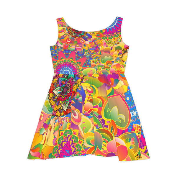 Psychedelic Floral Mandala Skater Dress