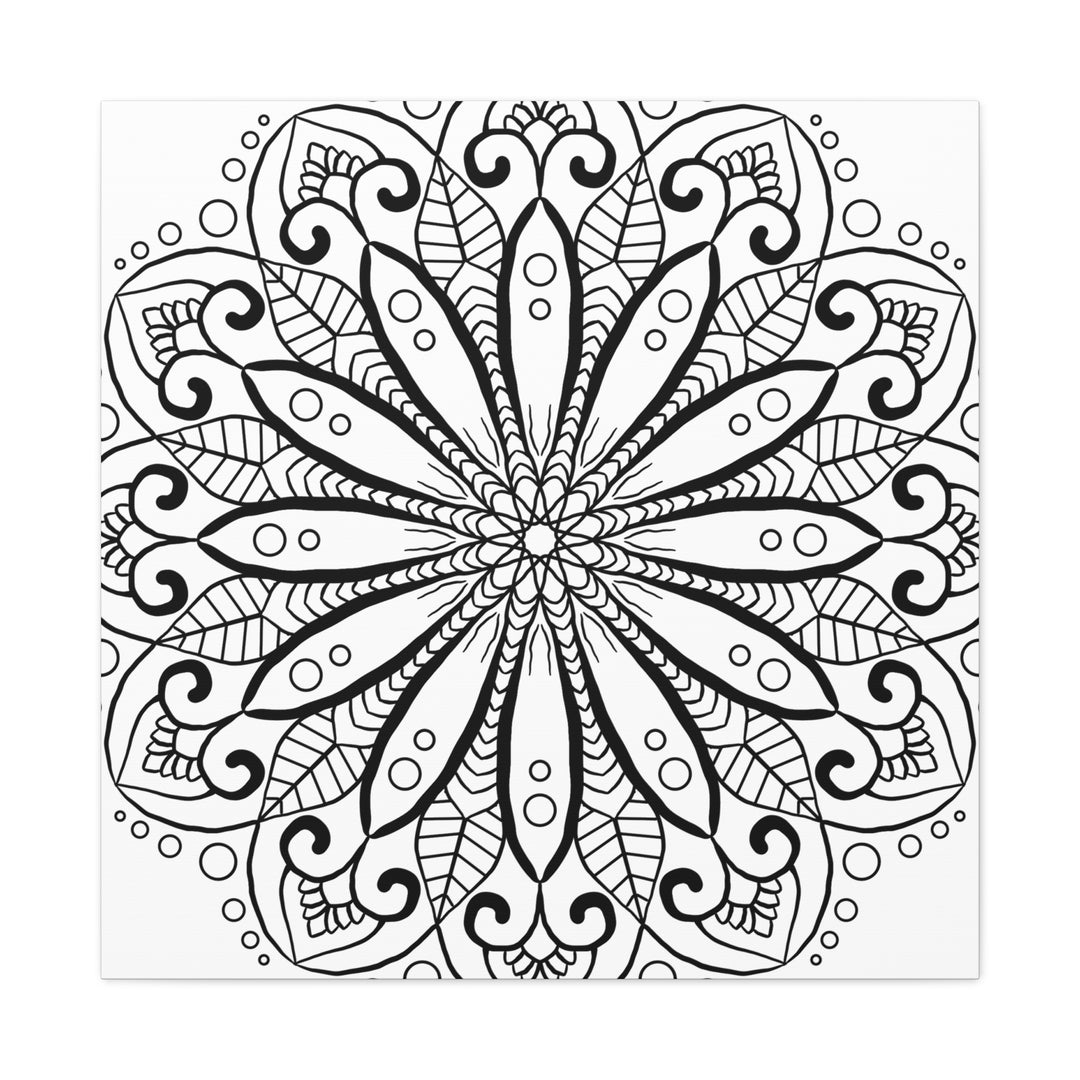 Handmade Mandala Art - Black & White Wall Art - Matte Canvas, Stretched, 125 alt text 8