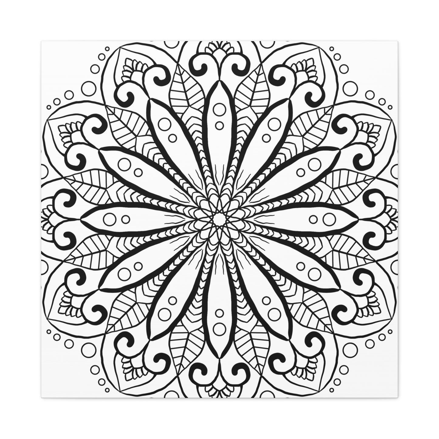 Handmade Mandala Art - Black & White Wall Art - Matte Canvas, Stretched, 125 alt text 8