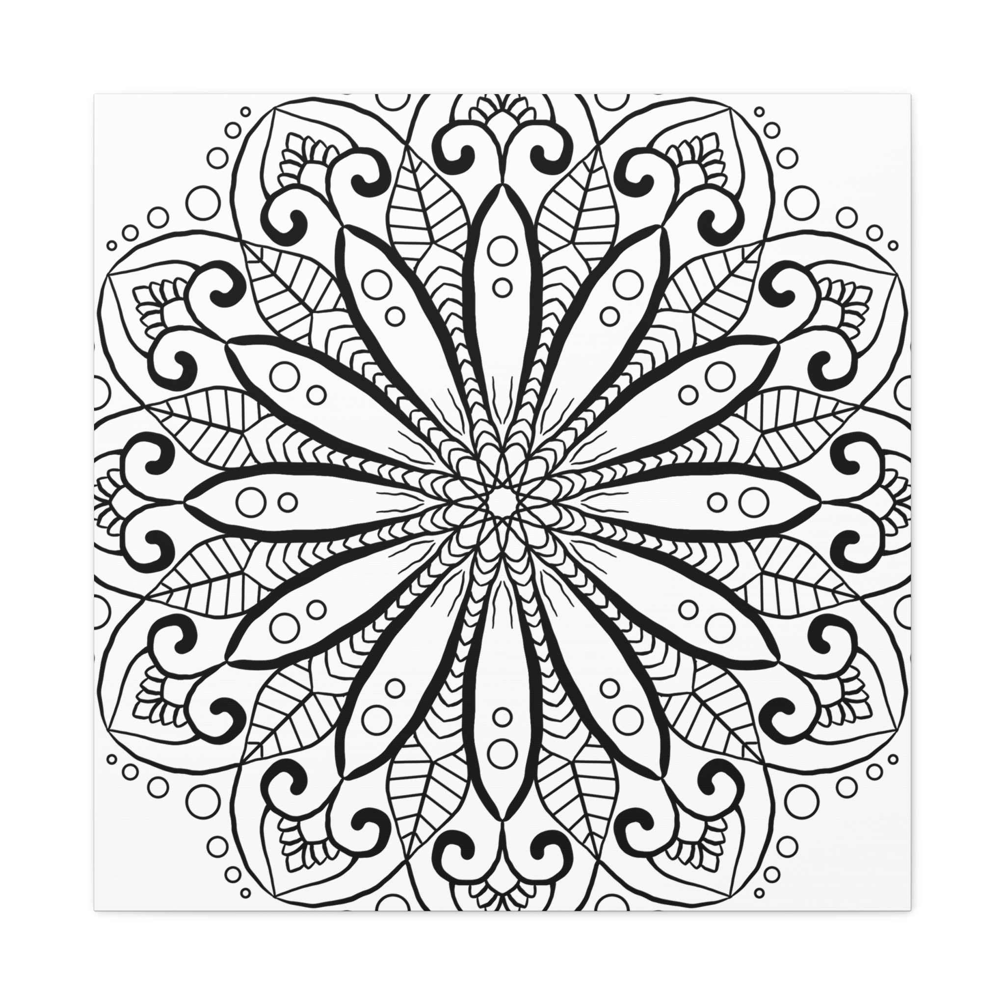 Handmade Mandala Art - Black & White Wall Art - Matte Canvas, Stretched, 125 alt text 8